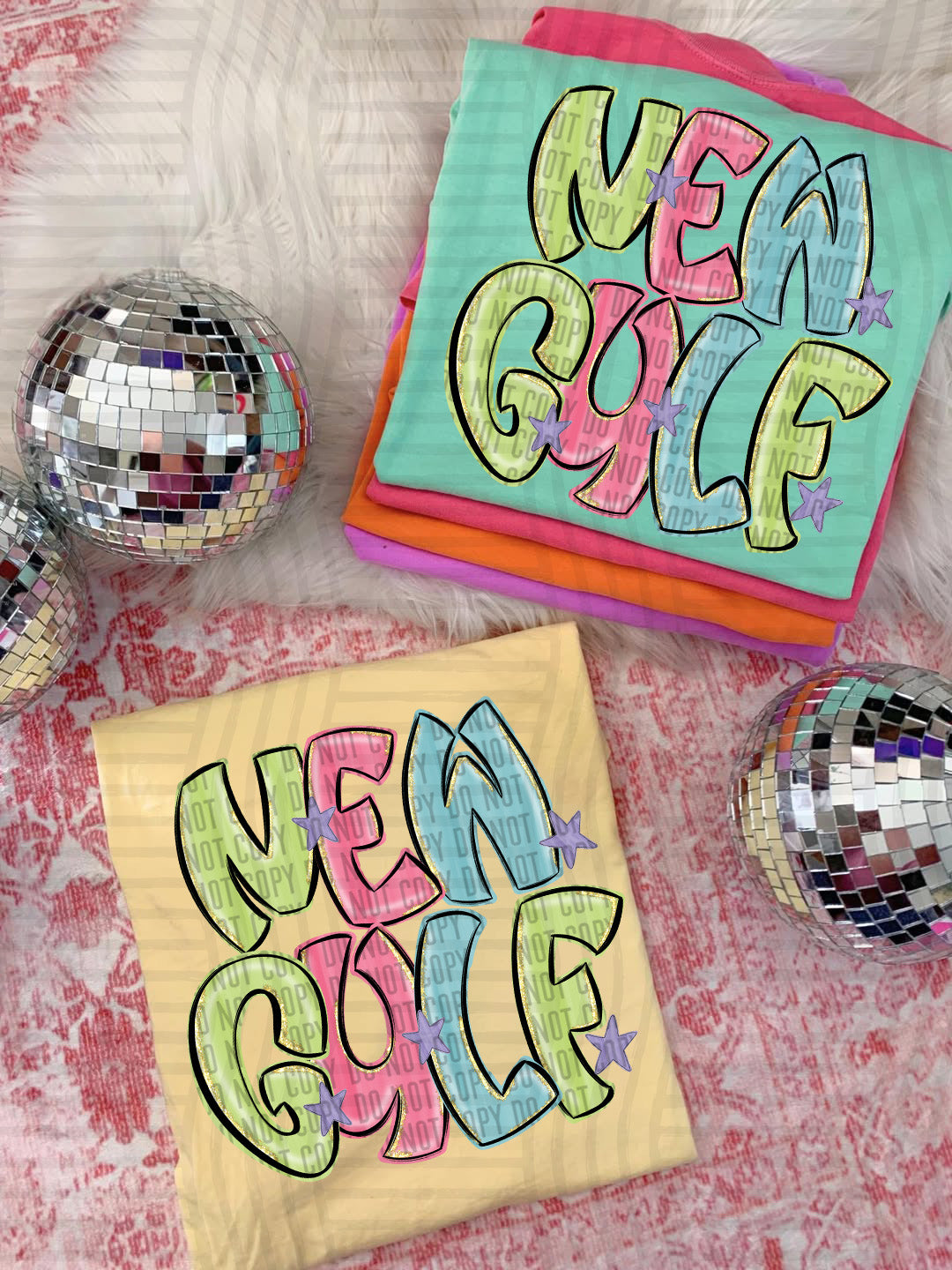Glittery & Preppy Mascots DTF Print