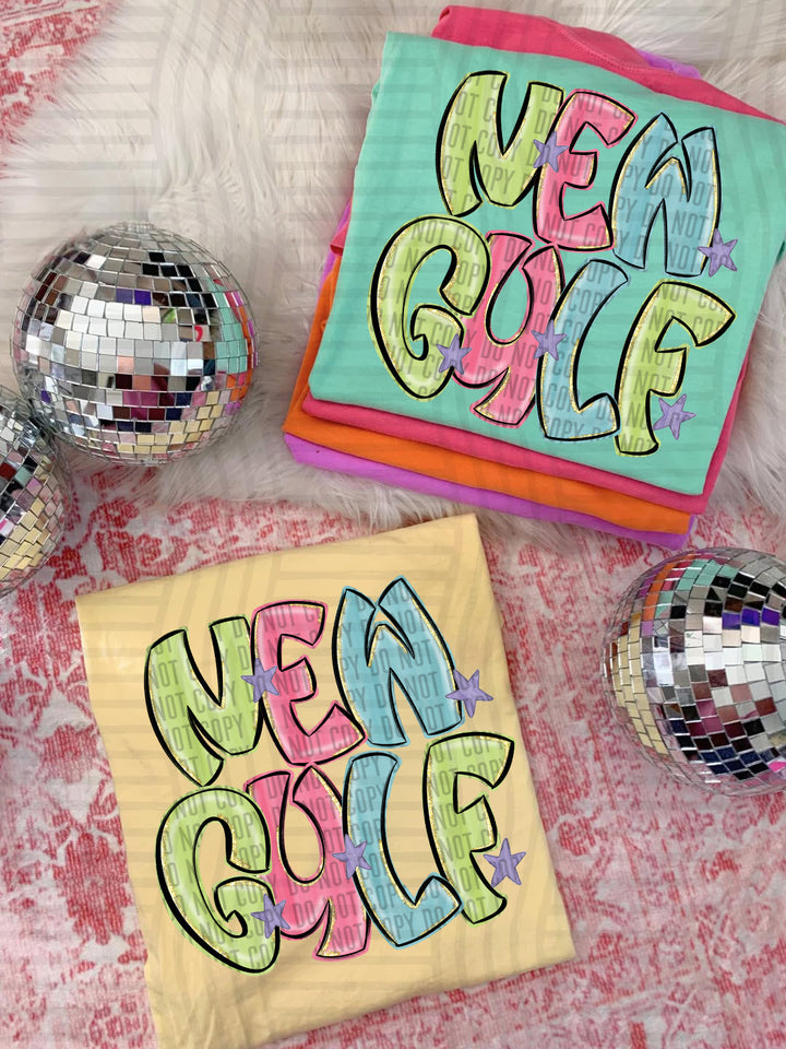 Glittery & Preppy Mascots DTF Print