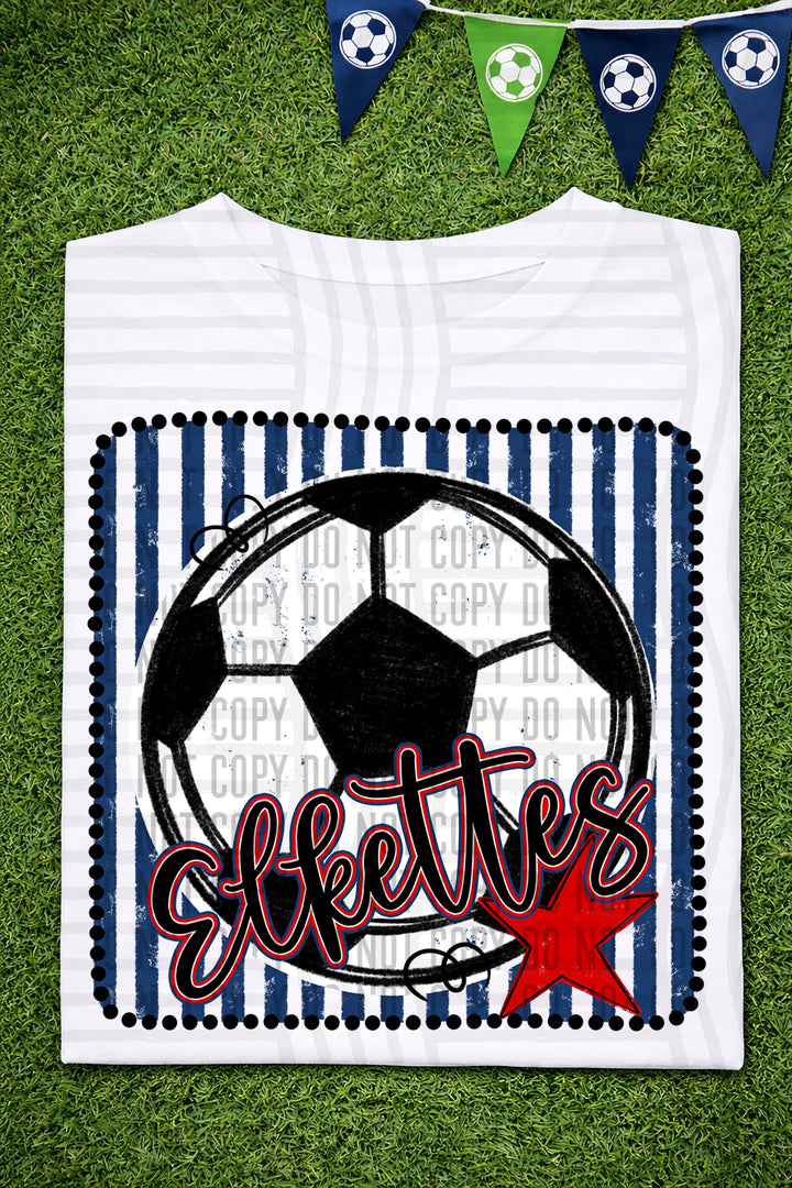 Soccer RWB Framed DTF Print