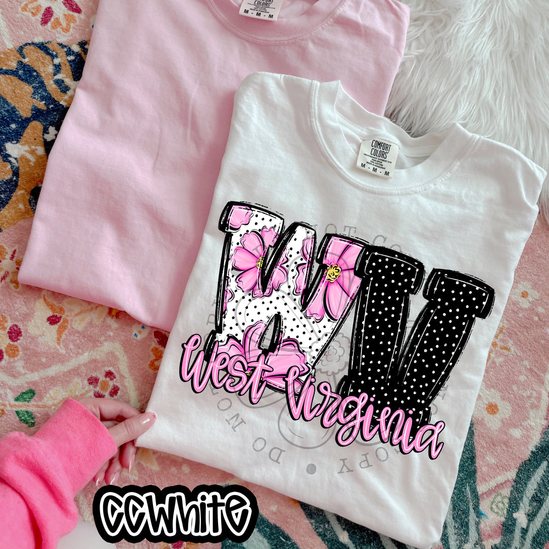 Pink Floral States DTF Print