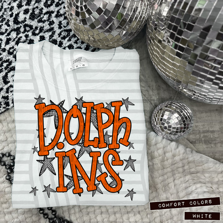 Orange Staggered DTF Print