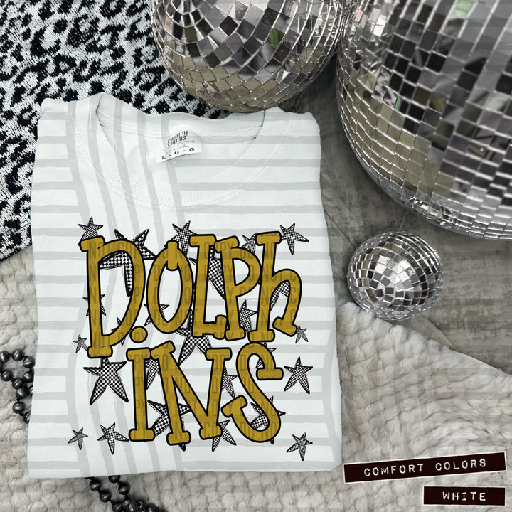 Gold Staggered DTF Print
