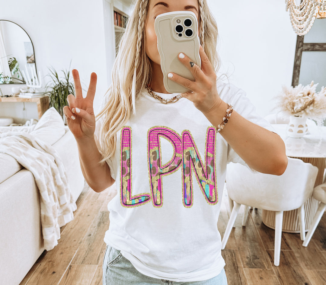 Preppy Leopard Occupations/Names DTF Print