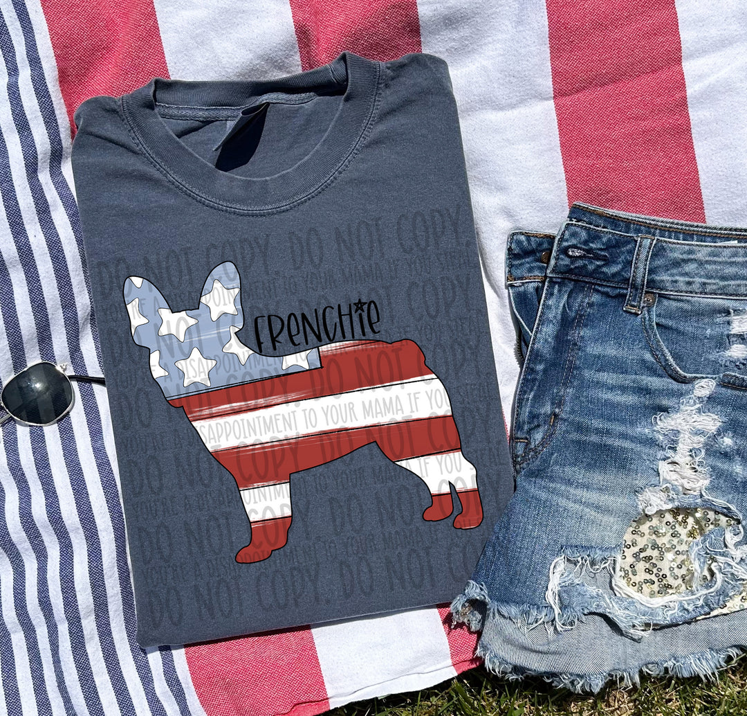 Patriotic Dog Designs Black Text DTF Print