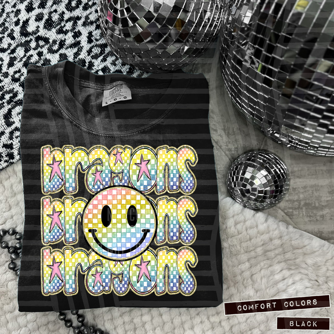 Rainbow Smiley Triple Stack DTF Print