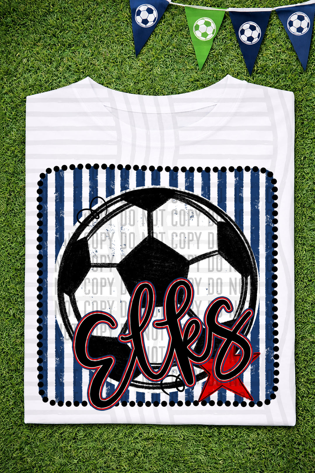 Soccer RWB Framed DTF Print