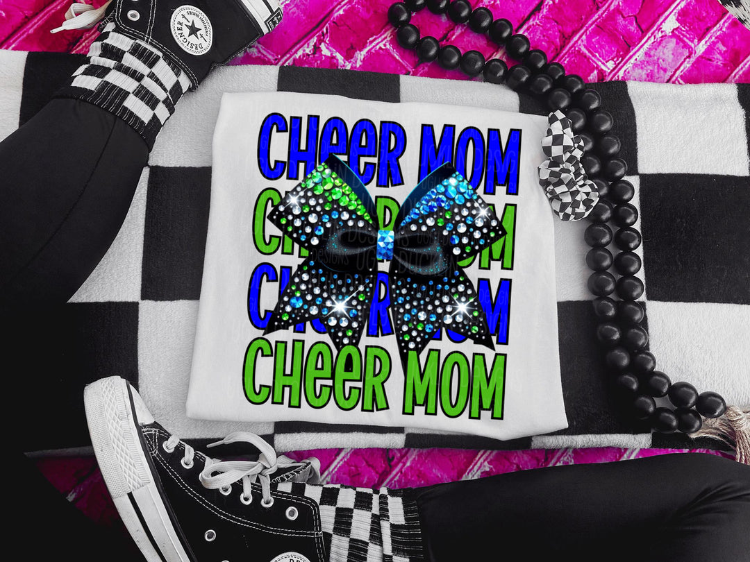 Cheer Mom with Bow DTF Print