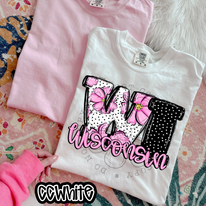 Pink Floral States DTF Print