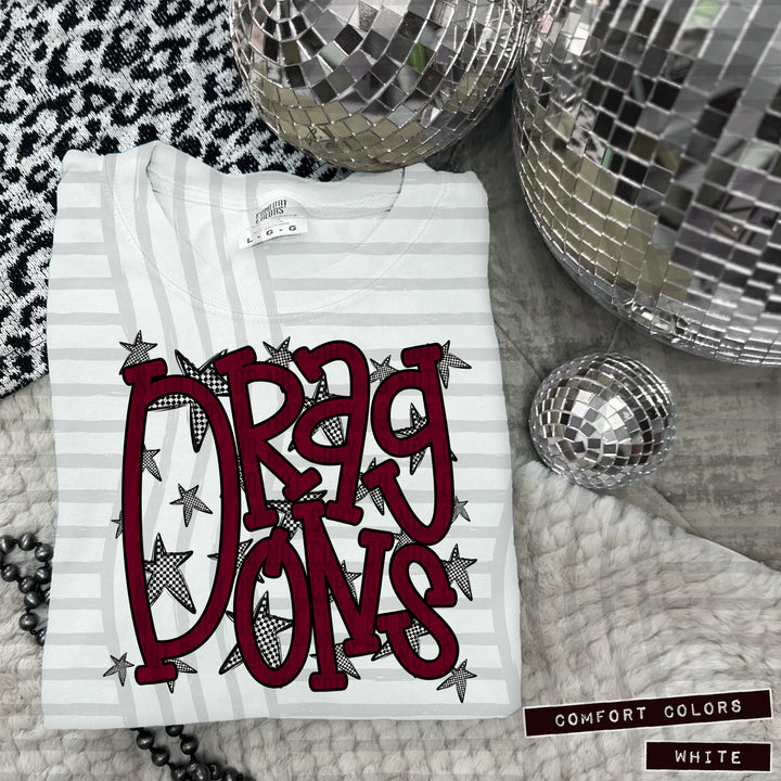 Maroon Staggered DTF Print
