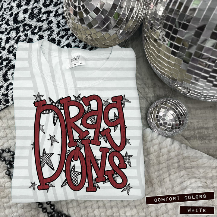 Crimson Staggered DTF Print