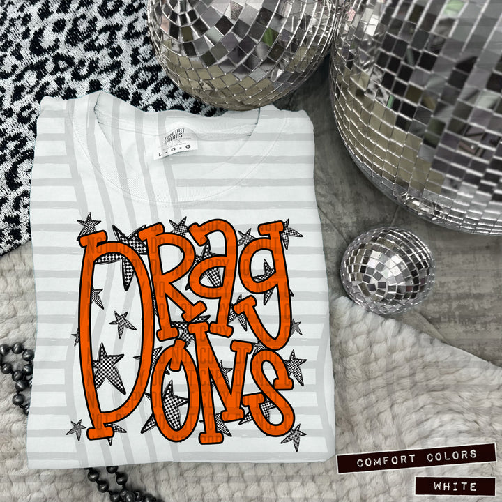 Orange Staggered DTF Print