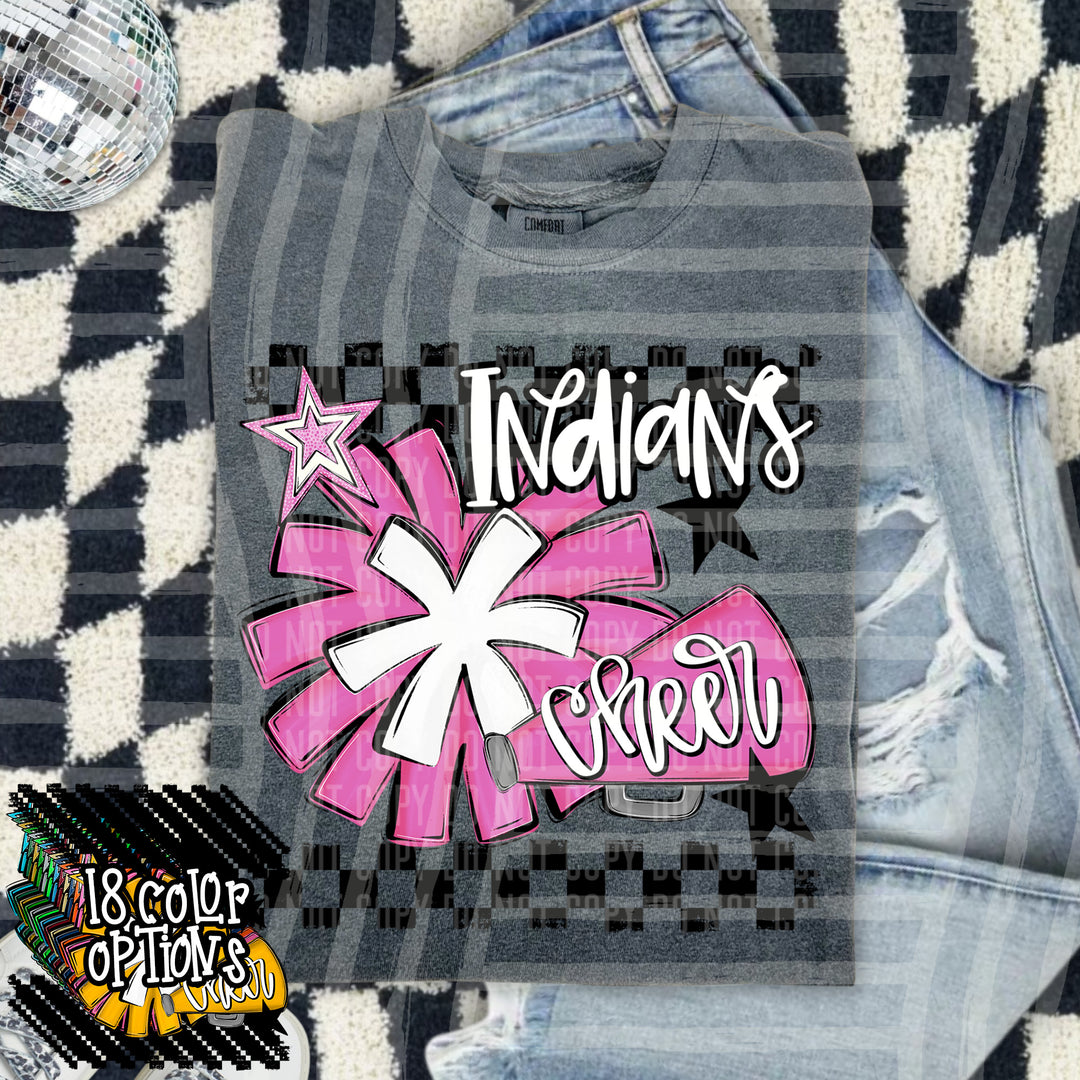 Cheer Pom With Names Grey DTF Print
