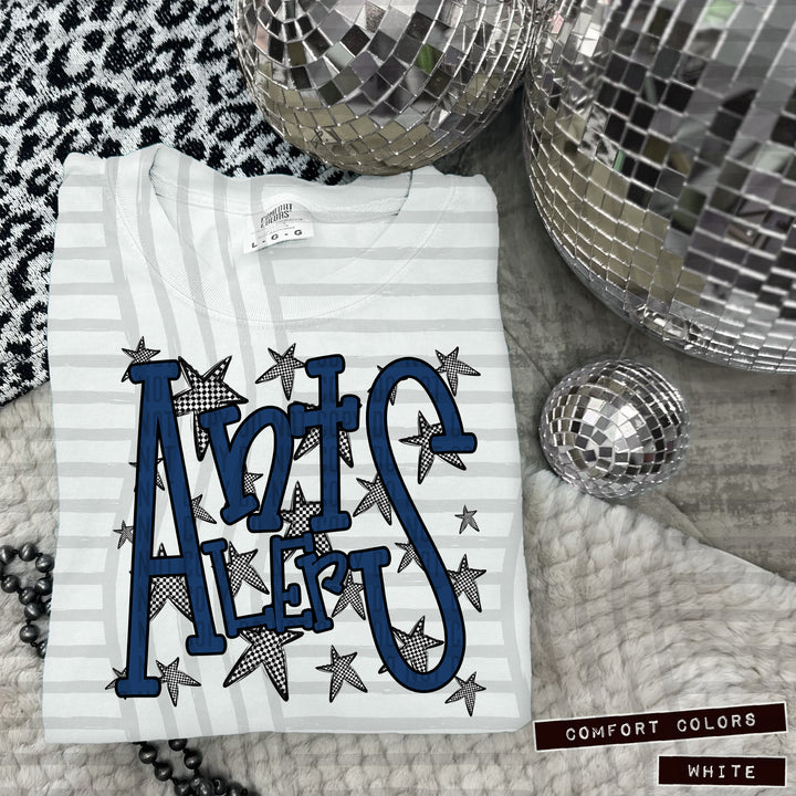 Navy Staggered DTF Print