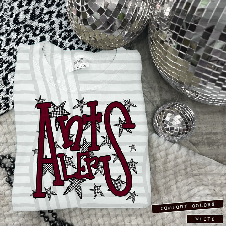 Maroon Staggered DTF Print