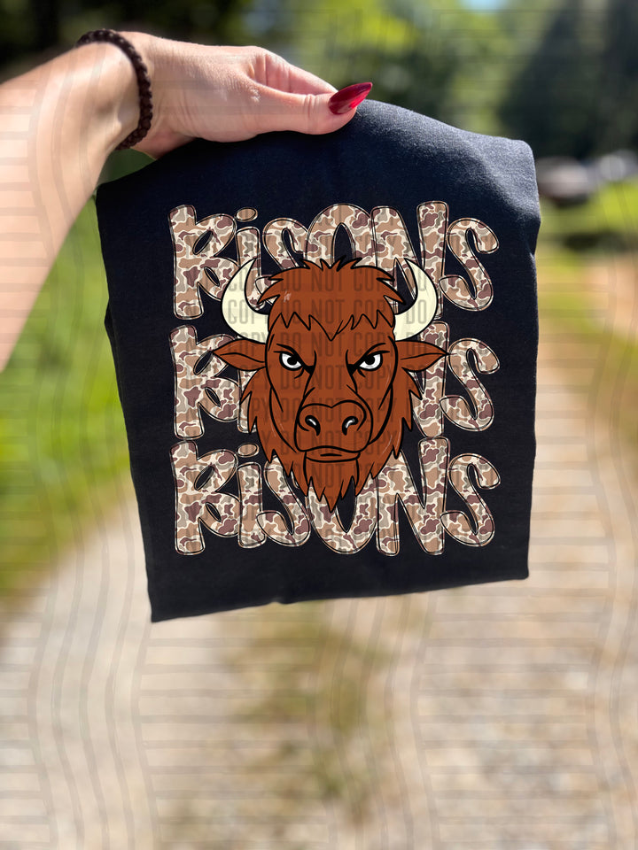 Camo Mascot Heads DTF Print