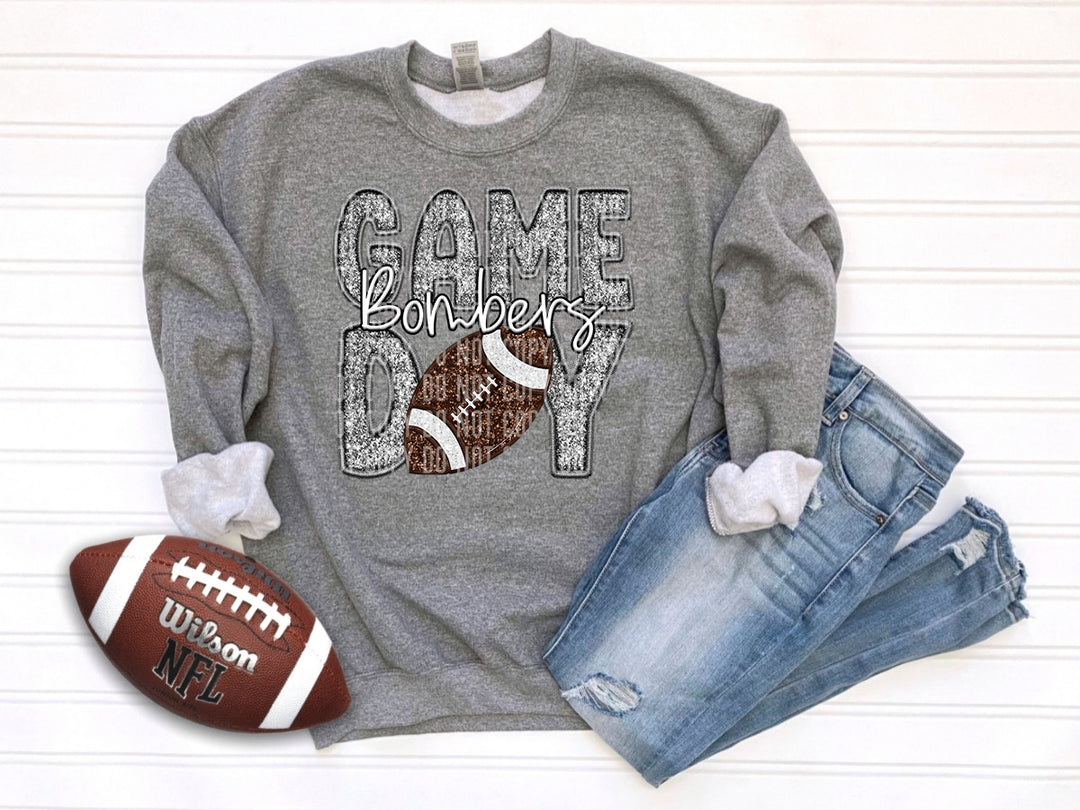 Grey Football DTF Print