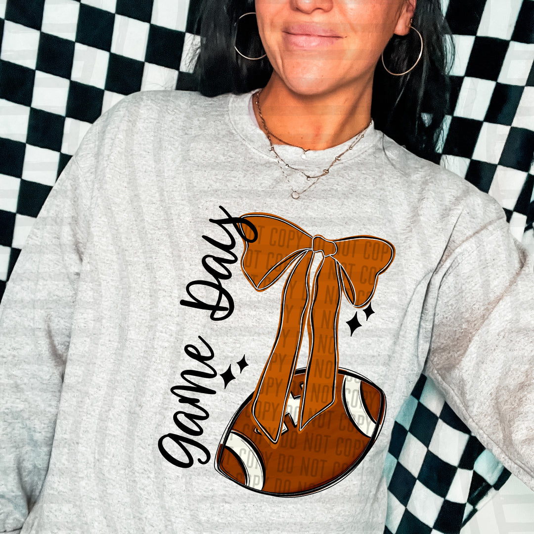 Football & Bow DTF Print