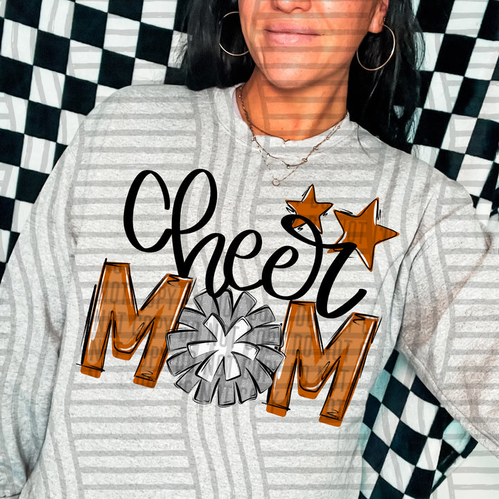 Sports Mom Cheer Silver DTF Print