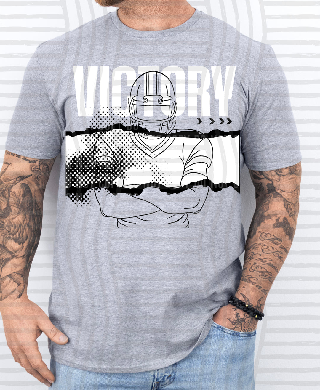 Victory Football Player DTF Print