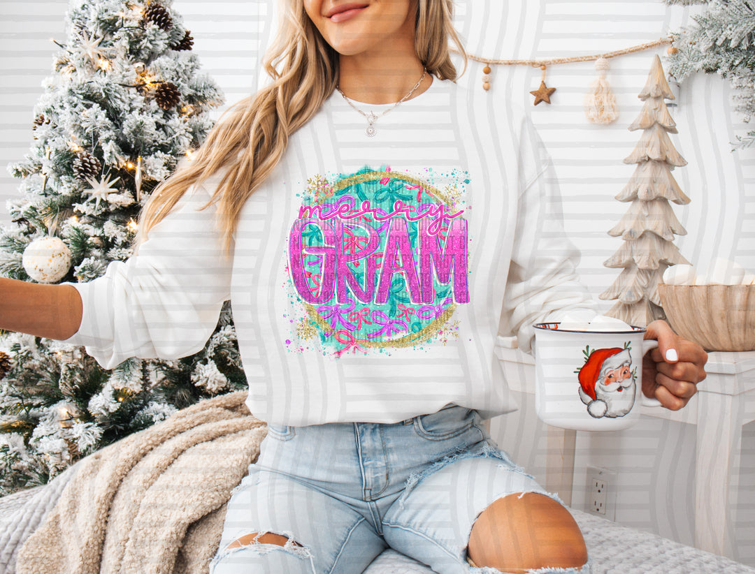 Snowflake Bow Names DTF Print
