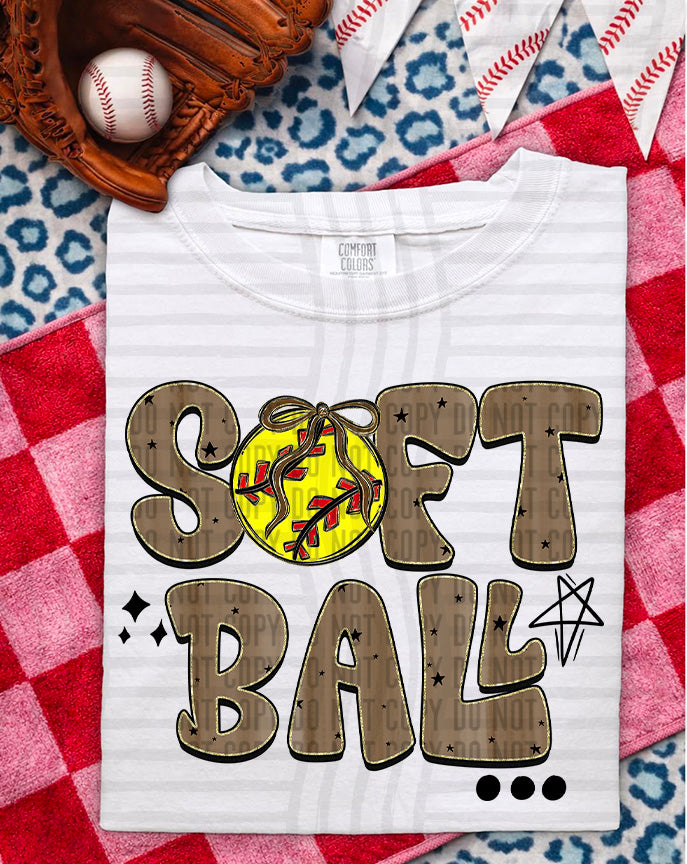 Softball Retro DTF Print