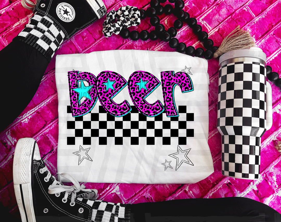 Pink Neon Leopard DTF Print