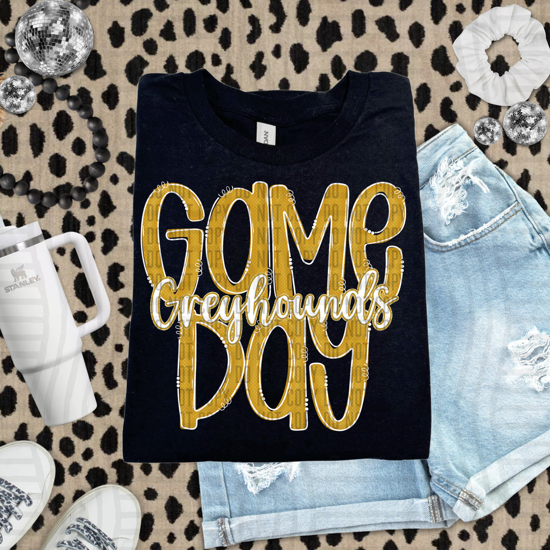 Doodle Gameday Gold DTF Print