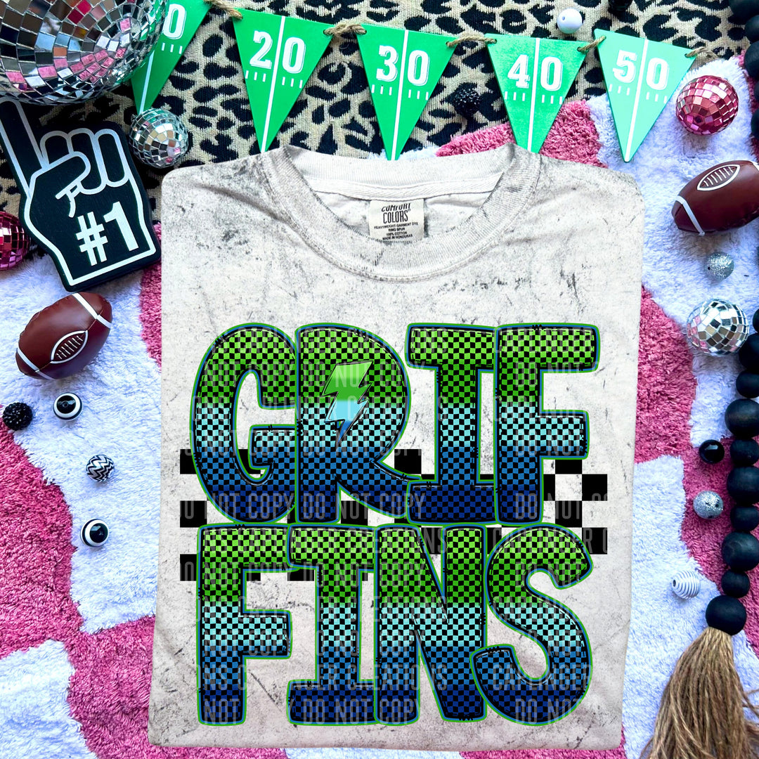 Electric Checks DTF Print