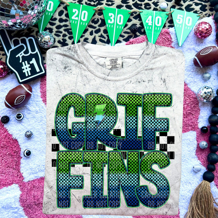 Electric Checks DTF Print