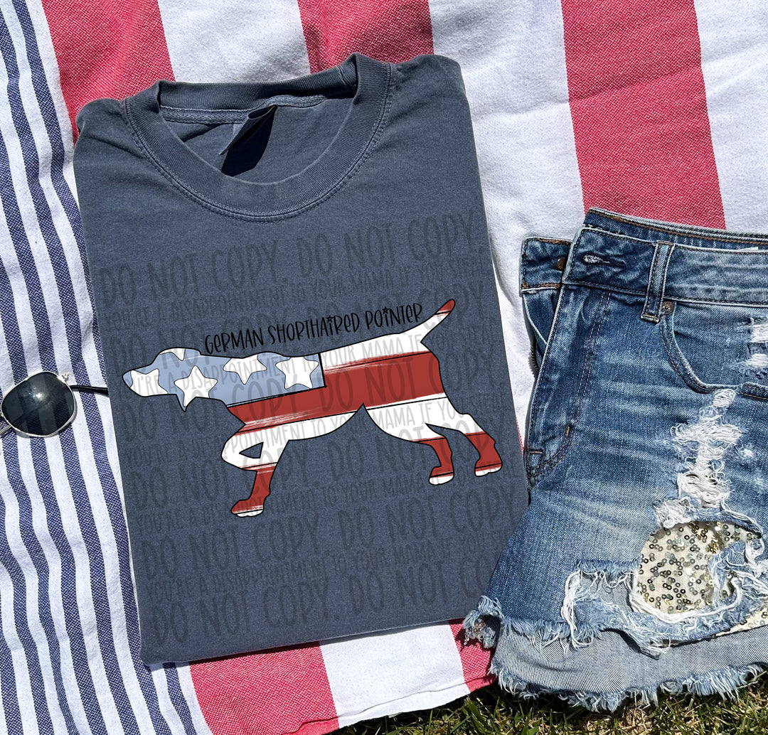 Patriotic Dog Designs Black Text DTF Print