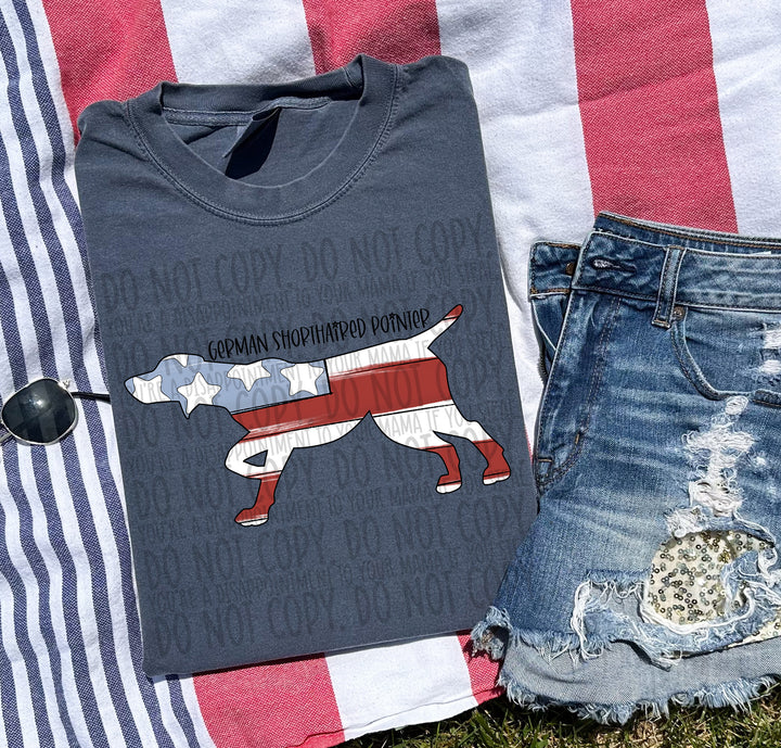 Patriotic Dog Designs Black Text DTF Print