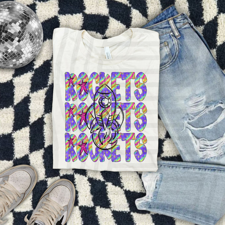 Rainbow Swirl Mascot Outlines DTF Print