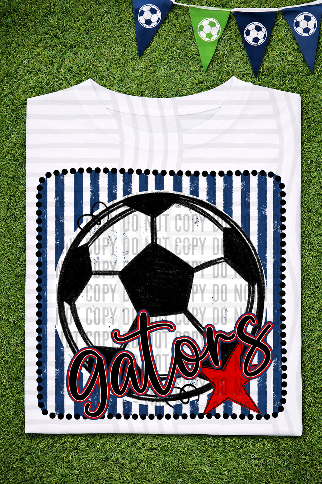 Soccer RWB Framed DTF Print