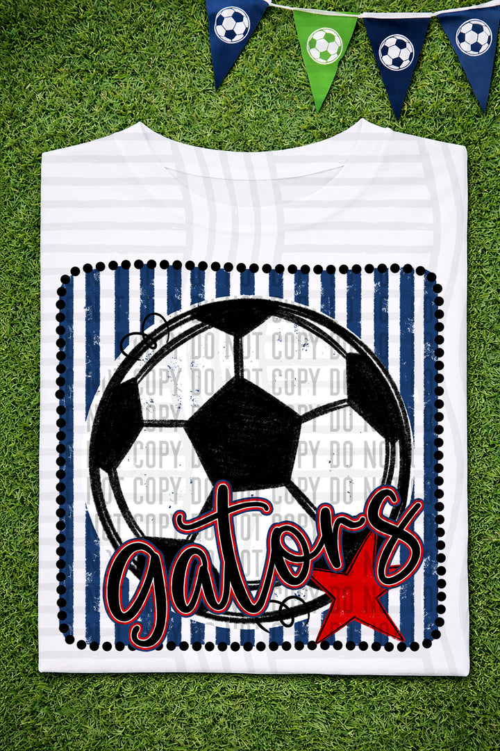 Soccer RWB Framed DTF Print