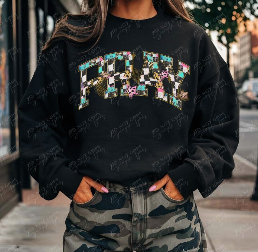 Pray Checks DTF Print
