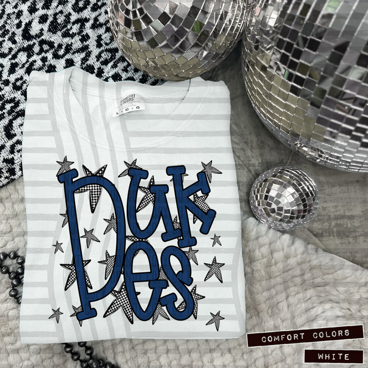 Navy Staggered DTF Print