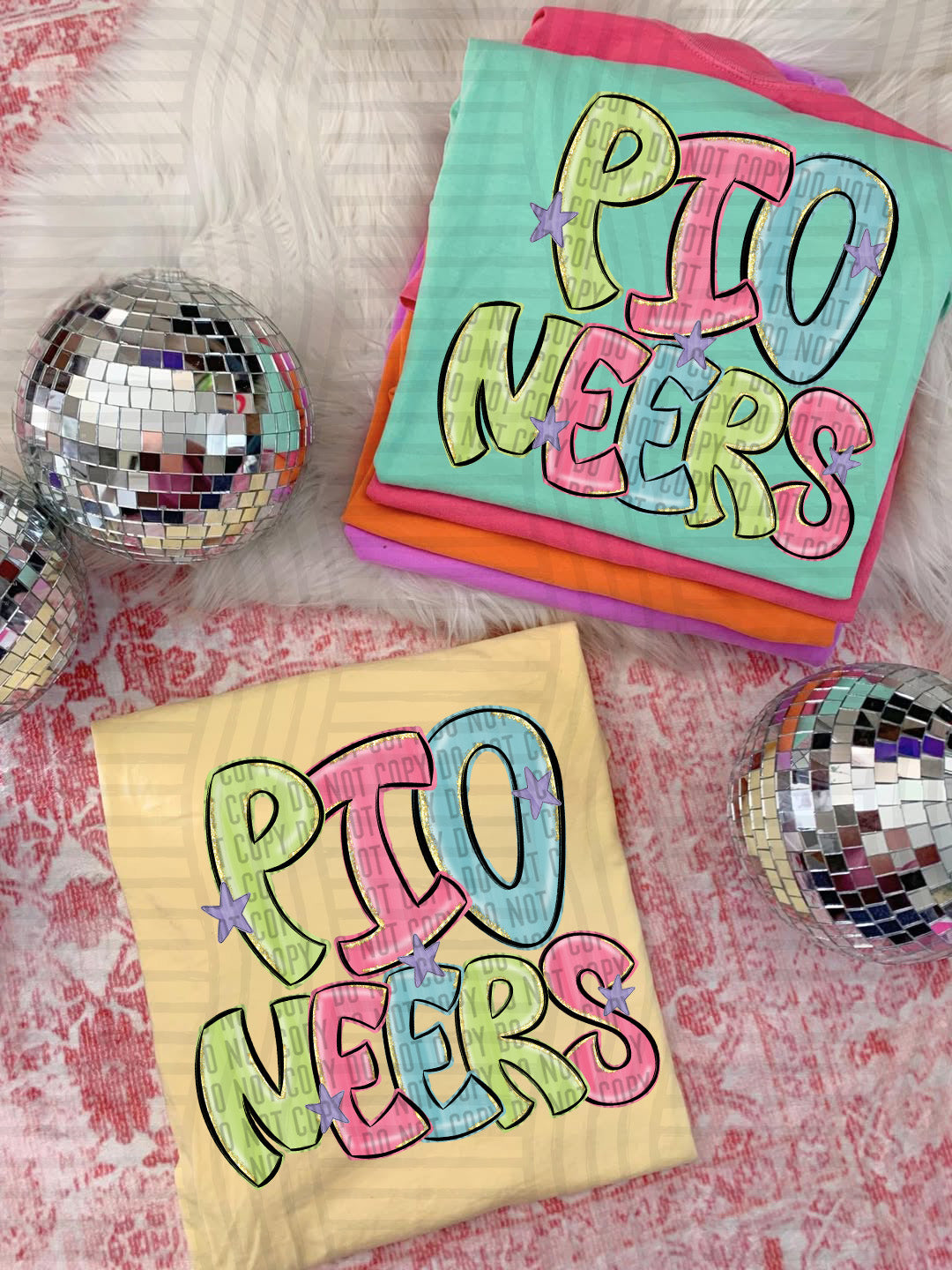 Glittery & Preppy Mascots DTF Print