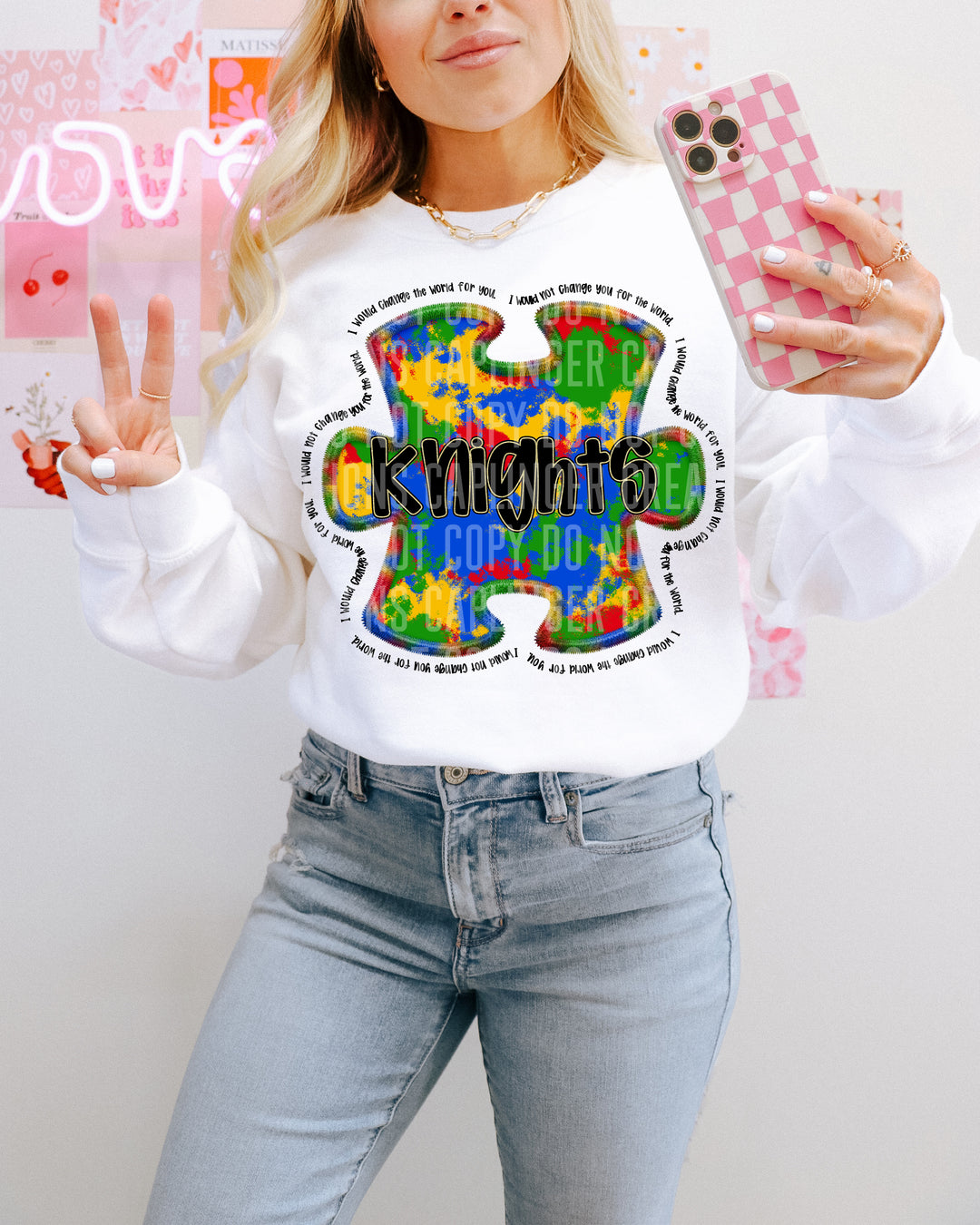 Autism Awareness Puzzle Mascots DTF Print