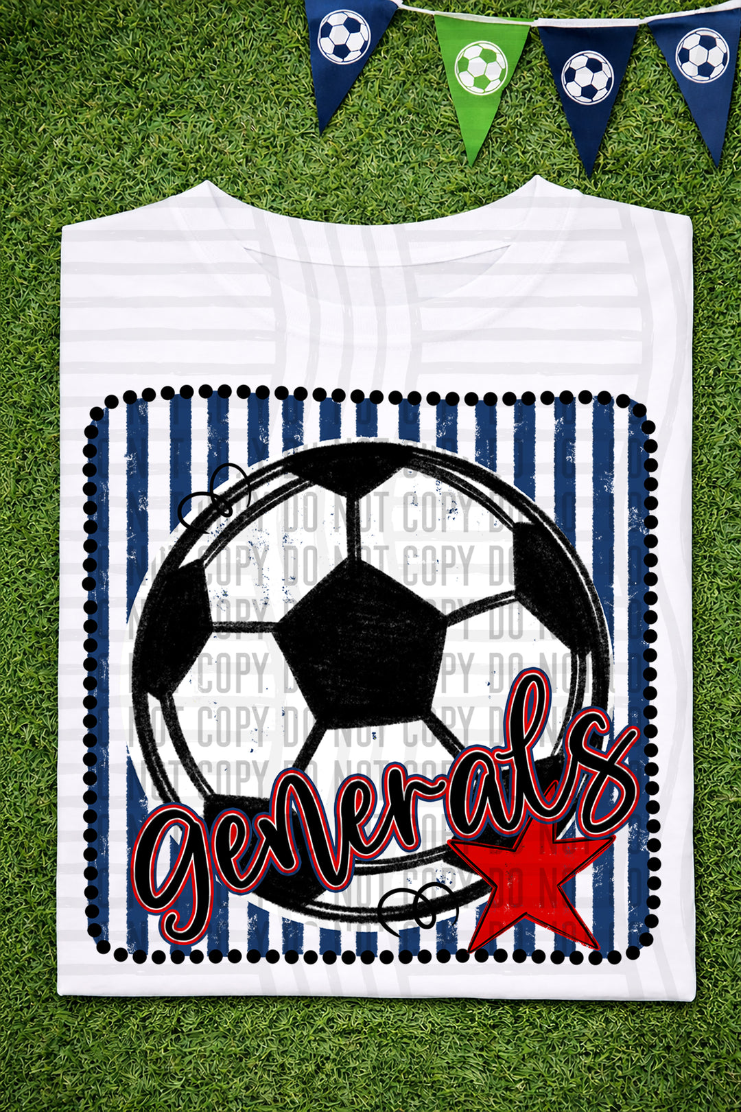 Soccer RWB Framed DTF Print