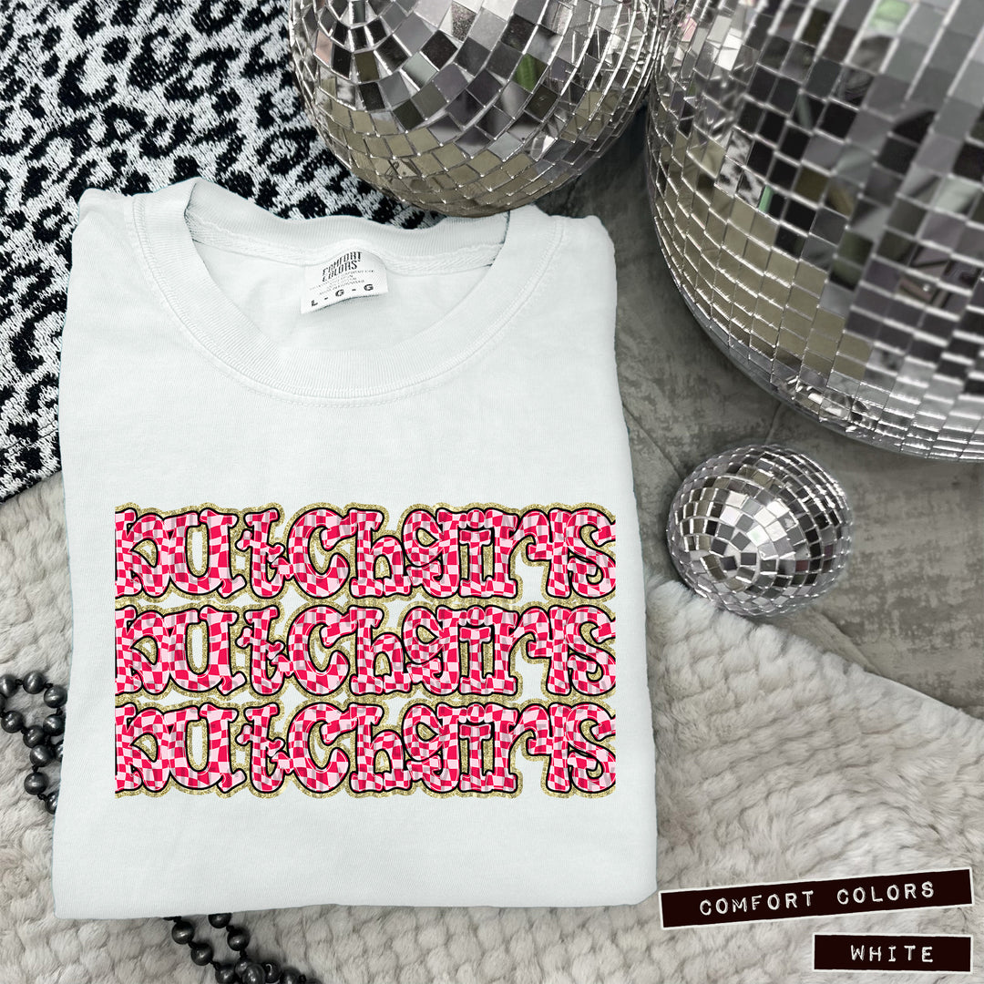 Pink Checks DTF Print