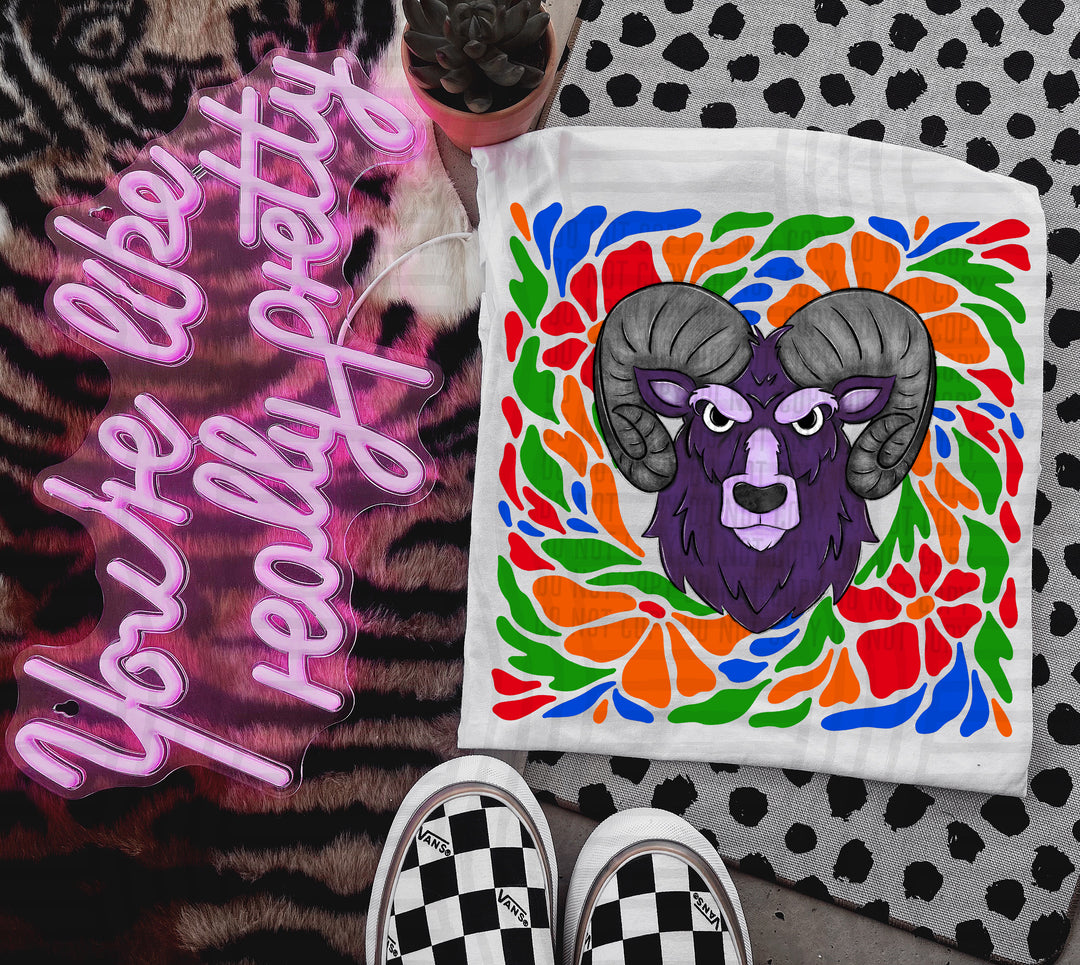 Retro Floral Mascot Heads DTF Print