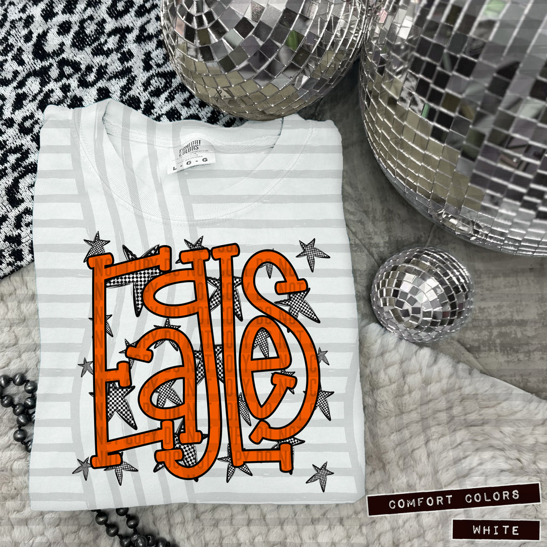 Orange Staggered DTF Print