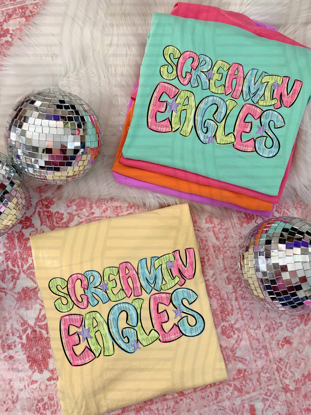 Glittery & Preppy Mascots DTF Print