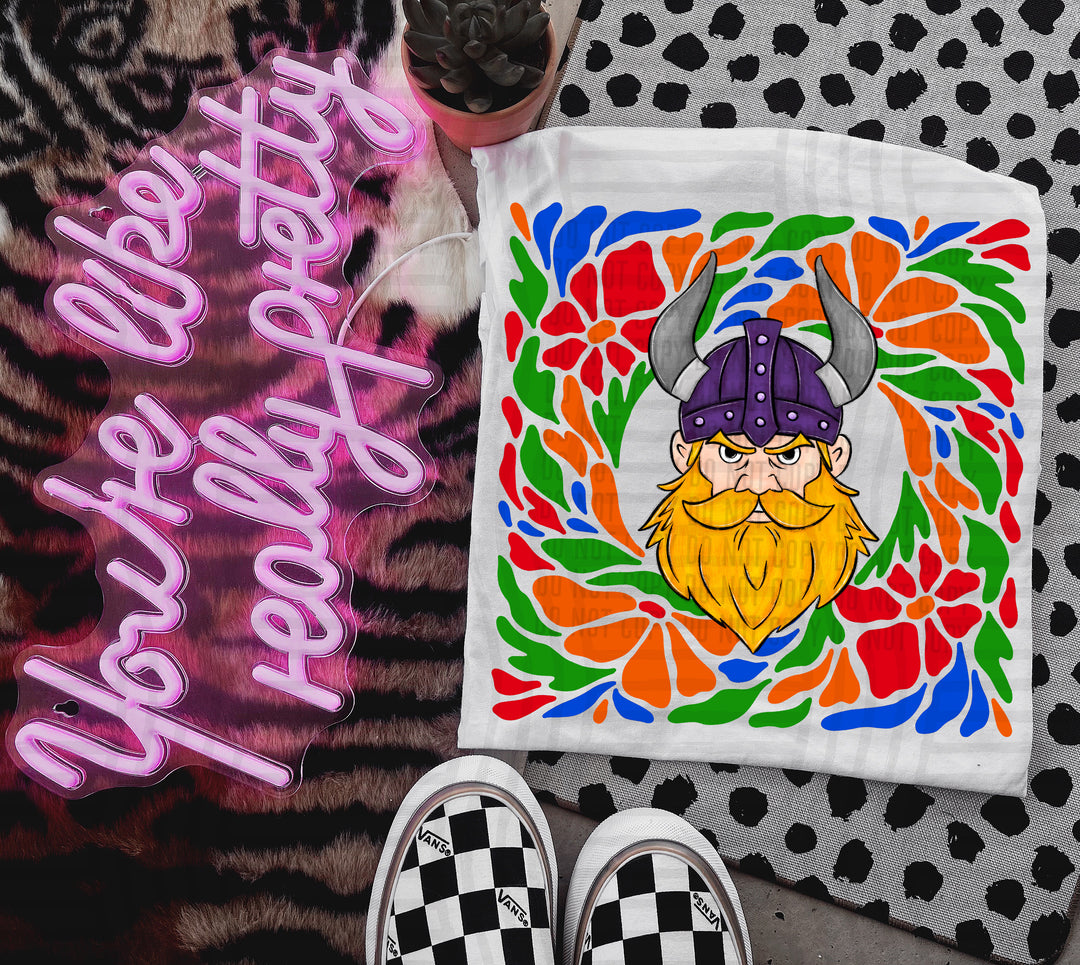 Retro Floral Mascot Heads DTF Print