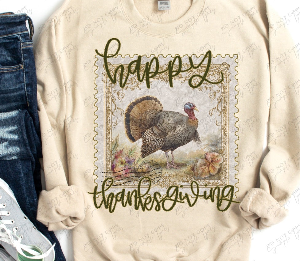 Happy Thanksgiving Stamp DTF Print