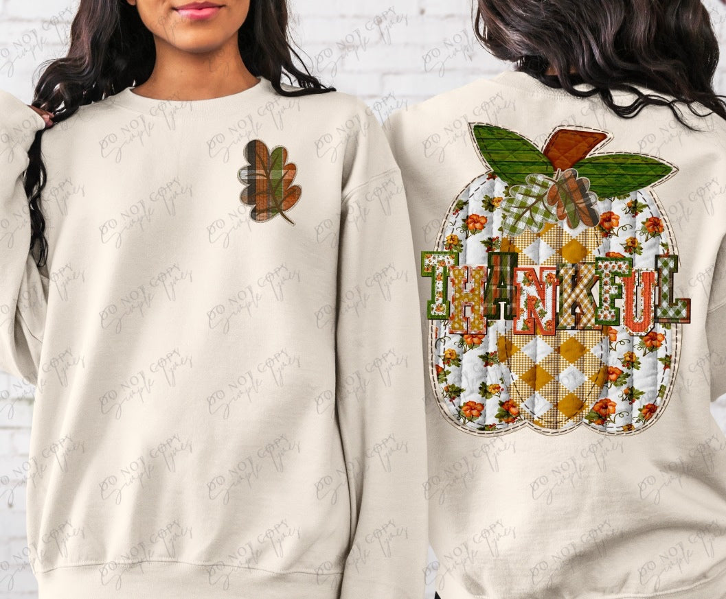 Quilted Thankful DTF Print