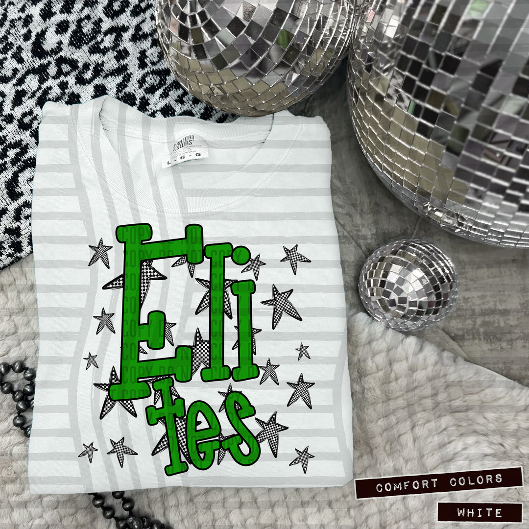 Green Staggered DTF Print