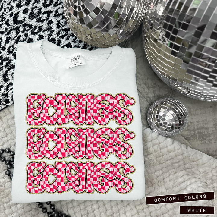 Pink Checks DTF Print