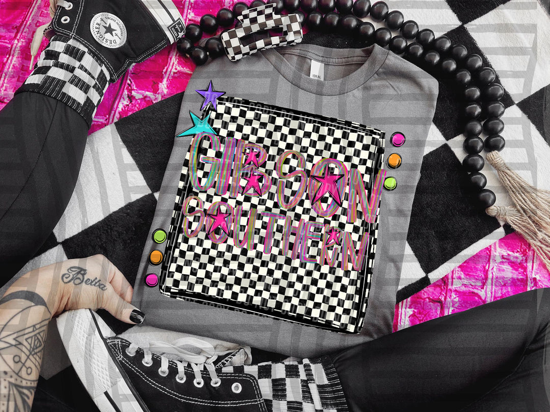 Pink Brushstroke Preppy DTF Print