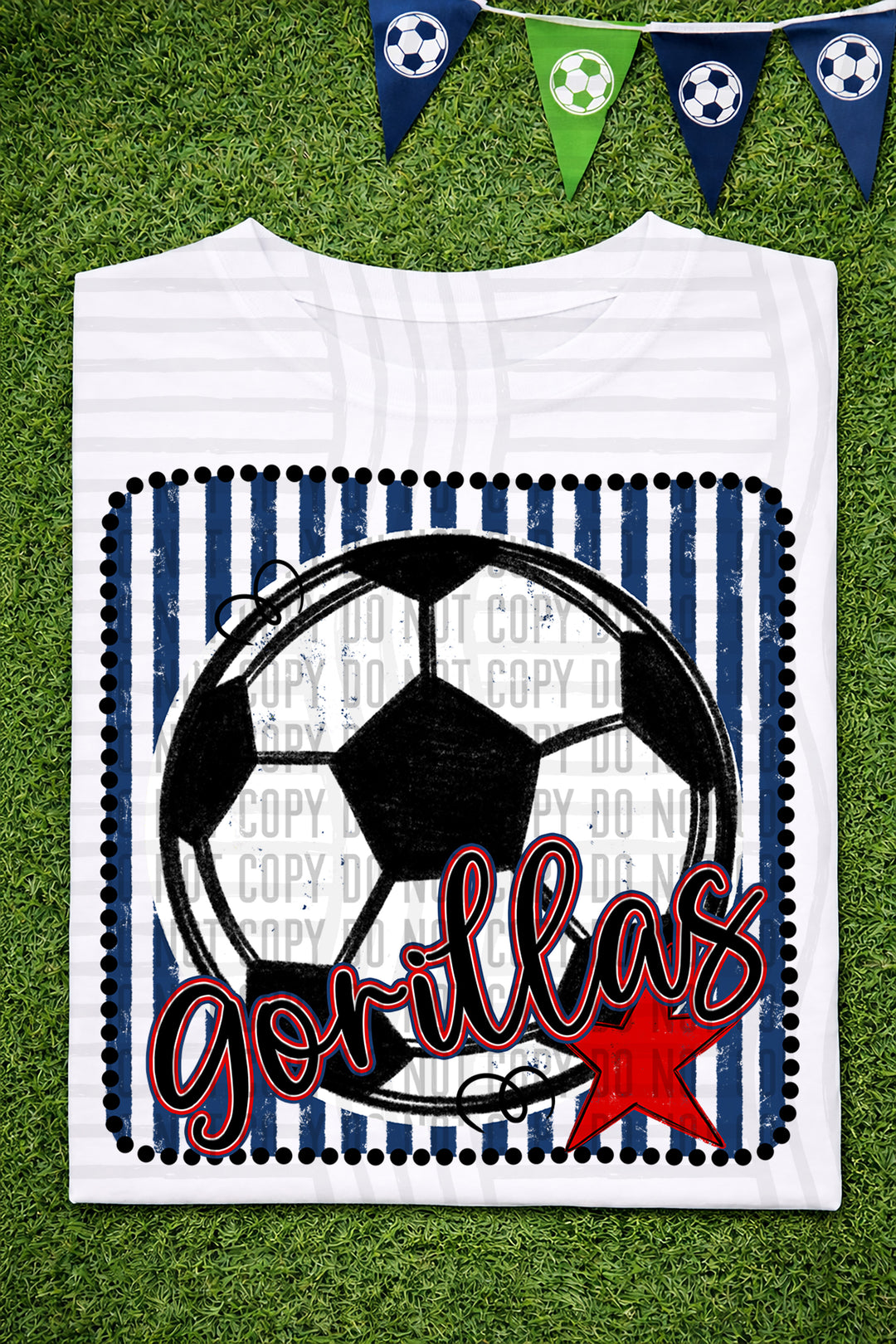 Soccer RWB Framed DTF Print